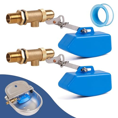 Float Valve 1/2 Inch Brass Pool Auto Fill Float Valve for Water Stock Tank Trough Water Level Control Livestock Trough Pond Switch Adjustable Fountain Pool Filler
