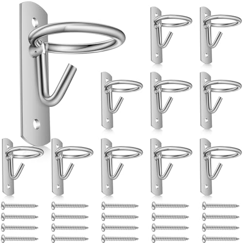 Dunzy 10 Pcs Bucket Hooks Bucket Holder for Horse Stall Metal Equestrian Horse Water Hook Hangers Horses Stall Feed Barn Farmhouse Supplies(Silver) - color: Silver