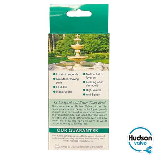 Hudson Valve 1/2" Self-Contained Automatic Water Float Valve VSG | Use for Pond Auto Fill, Livestock Tanks, Fountains, Troughs, Swimming Pools and More | Water Tank Float Valve