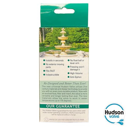 Hudson Valve 1/2" Self-Contained Automatic Water Float Valve VSG | Use for Pond Auto Fill, Livestock Tanks, Fountains, Troughs, Swimming Pools and More | Water Tank Float Valve