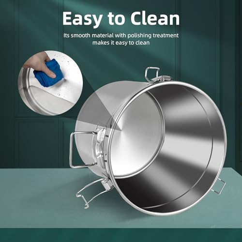 21L/5.5 Gal 304 Stainless Steel Airtight Container, Storage Bucket with Locking Lid, Bear & Rodent Proof for Dog Food, Bird Seed, Coffee, Flour, Water Storage