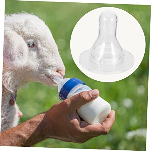 10Pcs Lamb Milk Bottle Nipples Durable Silicone Pacifiers for Feeding Newborn Animals for Calves Piglets and Lambs Replacement Nipples for Livestock Care