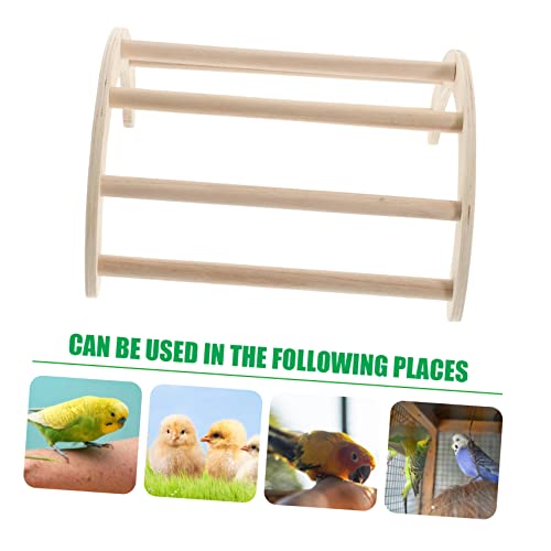 Garneck Natural Wood Chicken Perch Stand for Coop and Brooder Adjustable Chicken Toy Mirror and Stress Relief Features and Birds