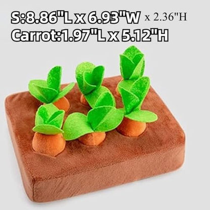 Upgraded Interactive Rabbit Enrichment Toys, Hide and Seek Snuffle Mat with Plush Carrot and Feeder Cups for Boredom & Stimulating, Bunny Puzzle for Puppies, Guinea Pigs, Kitten, Chinchilla (Small) - size: Small