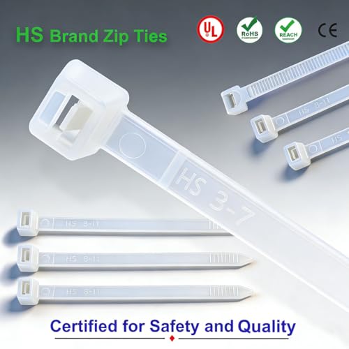 HS Nylon Wire Ties Green Zip Ties 1000 Pieces 18 Lbs Garden Fence Cable Ties 4 Inch,Outdoor Purpose - color: Green 4"1000