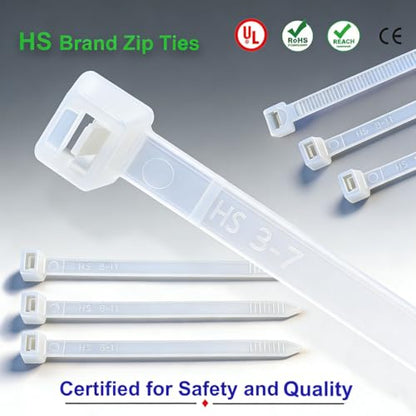 HS Green Zip Ties 8 Inch (Bulk-1000 Pack) Nylon Cable Ties 40 Lbs Self-Locking Wire Ties for Electronics Organizer - color: Green 8"1000