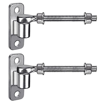 Insaga 6'' J Bolt Gate Hinge and Wall Mount Hinge 2Pack, Heavy Duty 304 Stainless Steel Gate Hinges, One Piece with No Welding for Farm, Fence, Garden, Metal Gates, Load Capacity up to 500LB - size: 6''-2Pack