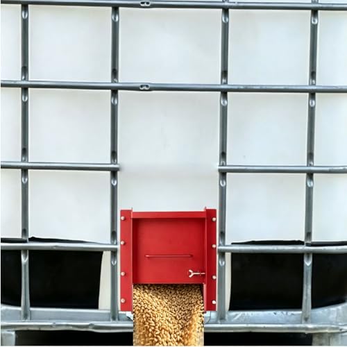 Heavy Duty Sliding Grain Gate,Sliding Gate,9 inch x 9 inch Farm Gate,Sliding Grain Gate for IBC Tote (red) - color: Red