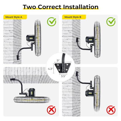 FUGOO 30" Eco BLDC Motor Powerful Airflow Quiet Industrial Wall Fan | 9800 CFM, 50%+ Energy Savings, Oscillating, Remote Control for Factory Garage Warehouse Barn Gym - size: 30 inch-Quiet-Energy Efficient