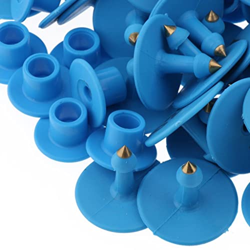 Baosity 100PCS Small Numbered Livestock Ear Tag for Pig, Blue