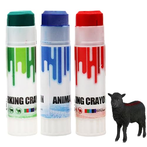 3PCS Safe Rotating Livestock Marker Crayon, Portable Cattle Sorting Stick, Farm Animal Marking Accessories for Pigs, Sheep, and Cows