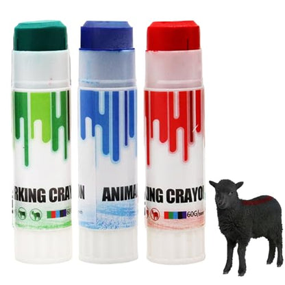 3PCS Safe Rotating Livestock Marker Crayon, Portable Cattle Sorting Stick, Farm Animal Marking Accessories for Pigs, Sheep, and Cows
