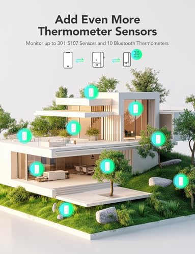 GoveeLife Outdoor Indoor Wireless Wi-Fi Gateway Thermometer Hygrometer, IP65 Waterproof Temperature Humidity Sensor Monitor with Remote APP Alert, 1312ft Monitoring Range,for Home, Greenhouse, Patio - style: LoRa Gateway + 3 Sensors