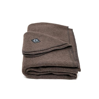 Arcturus Military Wool Blanket - Warm, Thick, Washable - Great for Outdoors, Camping, Stadium Blanket, Picnics, Travel - Car & Bushcraft Survival Kits - color: Chocolate