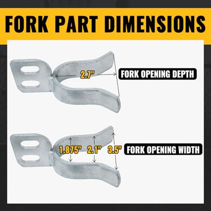 VIVIDA 1-3/8" x 1-7/8" Chain Link Gate Latch, Fence Fork Latch for Metal Gates with Padlock Hole, Galvanized Steel, Chain Link Fence Parts, 1 PCS - size: 1-3/8" x 1-7/8" (1 PCS)