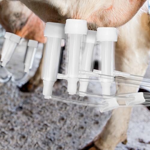 Threlaco Milking Machine Accessory Goat Teat Cup, Double Cup with Tube for Goat, Sheep, Camels, Farm Tool