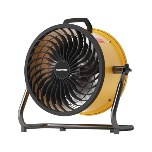 16 Inch High Velocity Floor Fan 3000 CFM Heavy Duty Metal Fan with 360° Tilt & Wall Mount Bracket - 3-Speed Portable Shop Fan for Garage, Patio, Workshop & Gym - UL Safety Listed - color: Yellow, size: 16 Inch