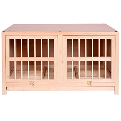 Bird Cage Large Size Solid Wood Pigeon Pairing Cage, Indoor Pigeon Nest Box with Pull Out Tray, Easy to Clean, Need to Install(Natural,35.4IN*1) - size: 35.4IN*1