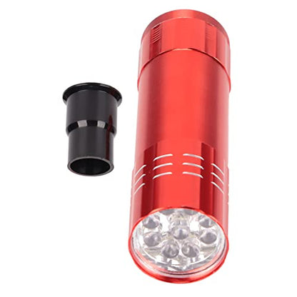 SUNGOOYUE Egg Candler Tester, LED Cool Light Egg Candling Lamp, Metal and Plastic Tester for Chicken Duck Goose Quail Eggs, 3 AAA Battery, Farm Hatchery Backyard Breeding (Red) - color: Red