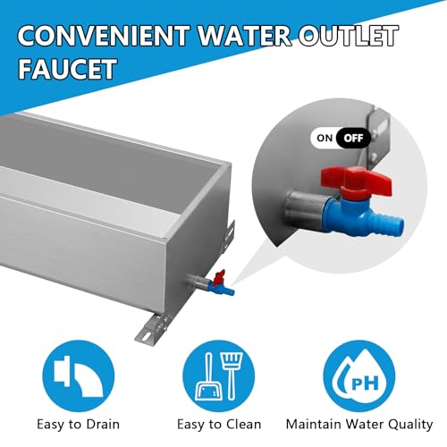 Automatic Livestock Water Trough Large Capacity Self Filling Dog Waterer Tank Animal Drinking Water Bowl with Float Valve Metal Water Trough for Livestock Dog Horse Goat Pets Pig Cow Deer
