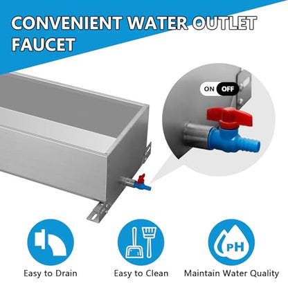 Automatic Livestock Water Trough Large Capacity Self Filling Dog Waterer Tank Animal Drinking Water Bowl with Float Valve Metal Water Trough for Livestock Dog Horse Goat Pets Pig Cow Deer