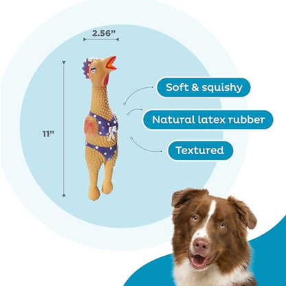 Outward Hound by Charming Pet Squawkers Henrietta Latex Squeaky Rubber Chicken Dog Toy, Funny Interactive Holiday Toy for Dogs, Large Size - color: Henrietta, size: Large