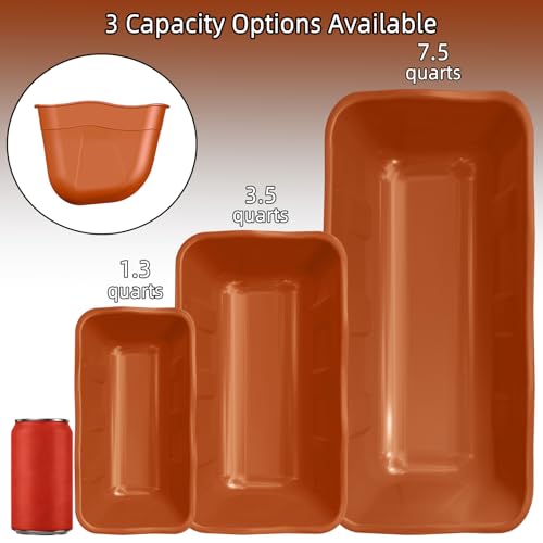 Hanging Chicken Feeders,Duck Feeder Waterer,Small Feed Trough 1.3 Quart 3 Pack,Hanging Fence Feed Trough for Poultry,Terracotta - color: Terracotta, size: 1.3 Quart (3 Pack)