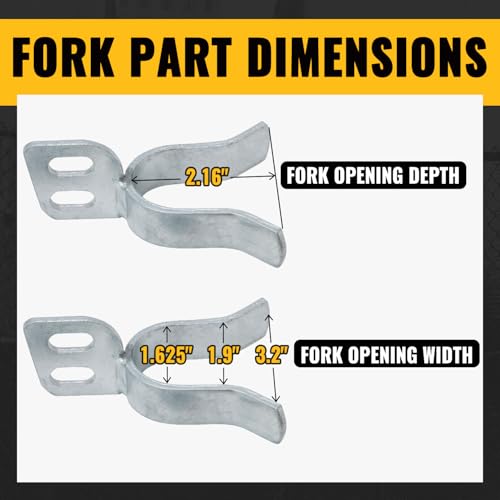 VIVIDA Chain Link Gate Latch 1-3/8" x 1-5/8", Fence Fork Lock, Galvanized Steel, 1 PCS - size: 1-3/8" x 1-5/8" (1 PCS)