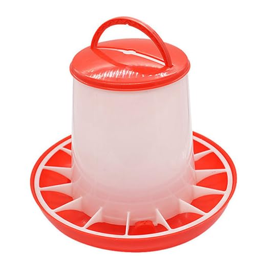 Chicken Feeders No Waste, 15Kg Top Fill Hanging Plastic Chicken Water Feeder with Carry Handle,Bpa Free Durable Large Capacity Chick Feeder for Ducks Quail Ducklings Turkeys Baby Chicks