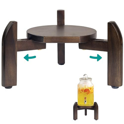 Drink Dispenser Stand Adjustable Width from 8" to 11.2" Wide - Beverage Jar and Water Plastic Jug Holder - to plant flower pots - Adjustable up to11.2-inch Wide (For 5-Gal Jug 8"-11.2")- Walnut Color - color: Drink Dispenser Stand-3 Legs