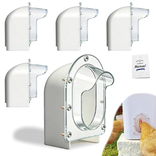 Chicken Feeder Port ProMAX,1.6×Taller Anti-Snag Opening,Clear View Cover,Real No Waste Automatic Poultry Feeder(5-Pack Without Soldering Iron) - size: 5-Pack Without soldering iron