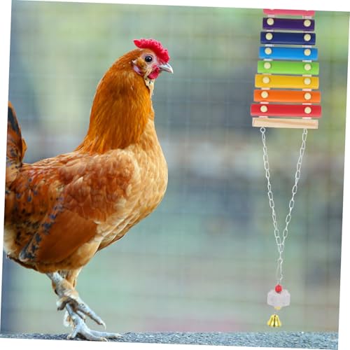 TOYANDONA Parrot Foraging with Hanging Swing Ladder and Colorful Beads Chicken Climbing Pecking for Cage Fun Chewing Bird for Pet Chicks