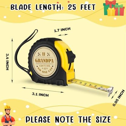 Fathers Day Christmas Birthday Gift for Grandfather | If Grandpa Engraved Tape Measure 25 FT Tool Woodworker Carpenter Gifts for Handicraft Enthusiasts Grandpa - color: If Grandpa