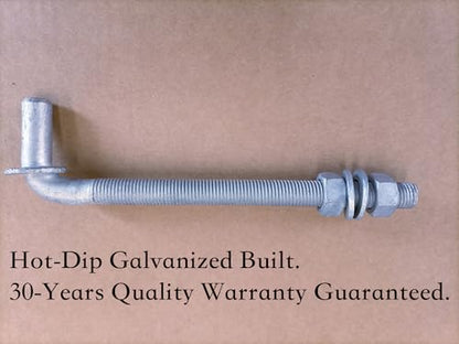 J-Bolt Gate Hinge, Hot-dip Galvanized J Bolt with 5/8" Gate Hinge. Farm Gate Hinges for Chain Link Fence Mostly Used in Frams, Back Yard, Frence Etc. Include Nut Washer (7"(4PCS))