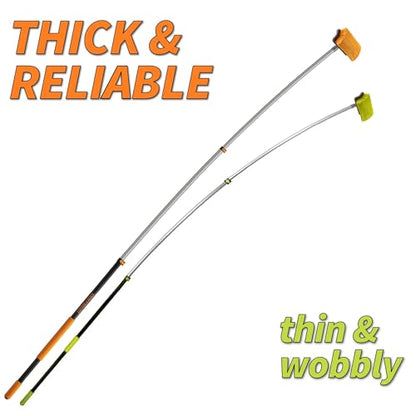 Exterior House Cleaning Brush Set with 5-8 ft Extension Pole // Vinyl Siding Brushes with Telescopic Extendable Pole & Window Cleaning Squeegee Tool // The Ultimate Extension Scrub Brush Set - size: 8 feet