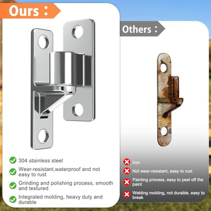4 Pcs 304 Stainless Steel Gate Hinges Heavy Duty, 5/8'',Farm Gate Hinges up to 600lbs,Wall Mount Hinges for Farm Gates or Wooden Fences