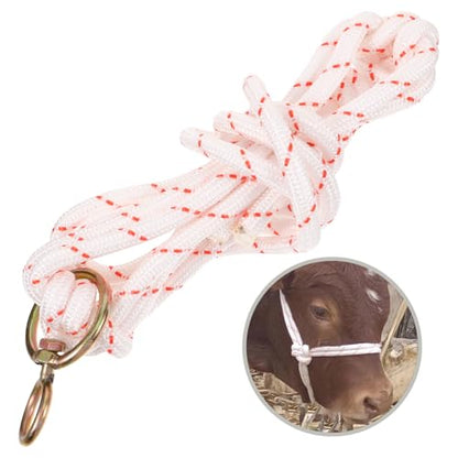 Hemoton Cattle Show Supplies Lightweight Cattle Halter Collar Rope Braided Headstall for Easy