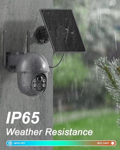 ANRAN 3MP Security Camera Wireless Outdoor, 2K Solar Outdoor Camera with 360° View, Smart Siren, Spotlights, Color Night Vision, PIR Human Detection, Pan Tilt Control, 2-Way Talk, Q01 Grey 2 Packs - color: Gray-2 Packs