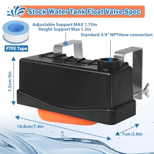 Water Trough Float Valve for Stock Tank,Water Tank Float Valve Level Control for Pond Farm Livestock Cattle Goat Horse Swimming Pool, Autofill Livestock Waterer - style: Stock Tank Float Valve-1PCS