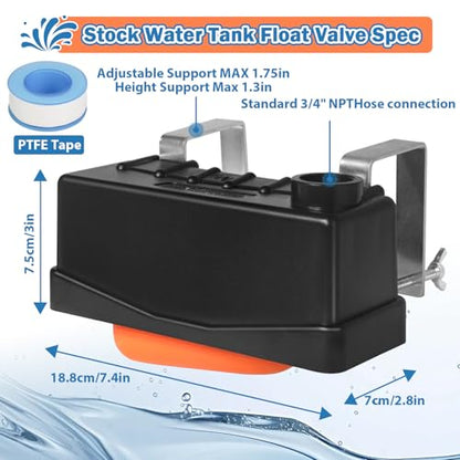 Water Trough Float Valve for Stock Tank,Water Tank Float Valve Level Control for Pond Farm Livestock Cattle Goat Horse Swimming Pool, Autofill Livestock Waterer - style: Stock Tank Float Valve-1PCS