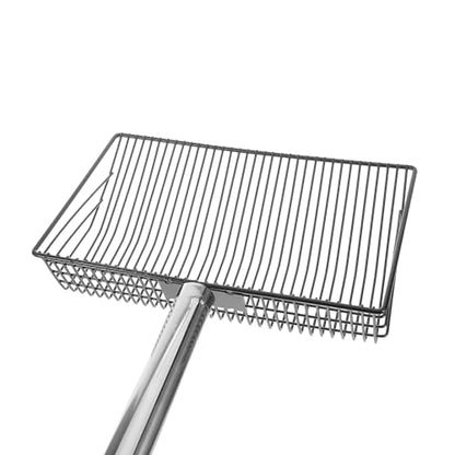 TIDTALEO Livestock Manure Scoop with Long Handle and Wide Metal Litter Sifter for Chicken Coop and Animal Pen Cleaning, Sturdy Farm Waste Shovel for Poultry, Goat, Cattle, and Sheep