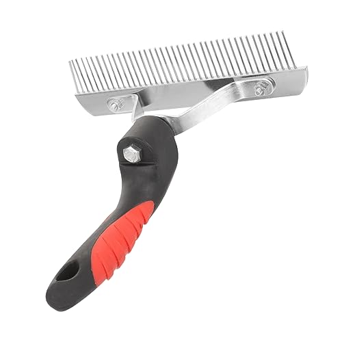 BESPORTBLE Durable Horse Grooming Rake with Rubber Handle Easy to Clean Hair Removal Comb and Pets Comfortable Grip Brush for Removing Mud Shed Hair and Dirt Ergonomic Design Prevents Wrist
