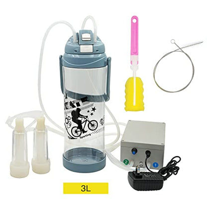 Milking Machine for Goats,Pulsation Vacuum Pump Milker Adjustable Speed Double Head Milker 3L/0.8 Gallon - style: Sheep