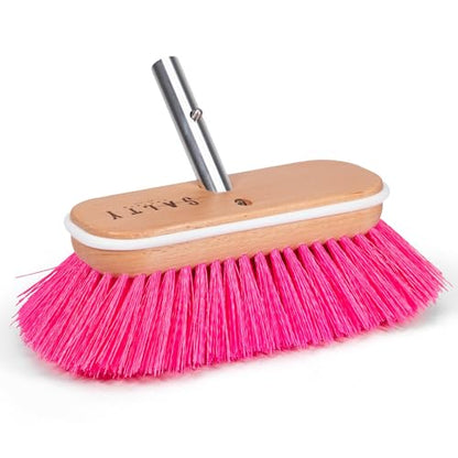 Salty Captain Hard Bristle Boat Deck Brush – Heavy-Duty Cleaning for Grime, Stains & Salt Build-Up – Durable Marine-Grade Design - style: Brush Hard (Pole not included)