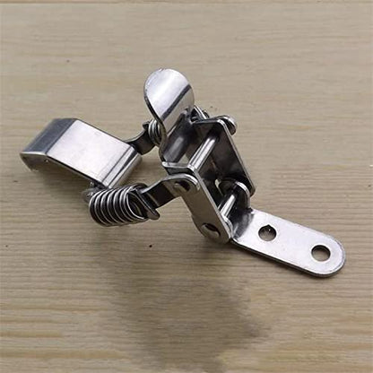 NRC&XRC Stainless Steel All in one Double Spring Locking Latch hasps Chest Toggle Catch Clasp Furniture Hardware Accessories w/Screws (2, L), DK 7789L-2 - size: Large