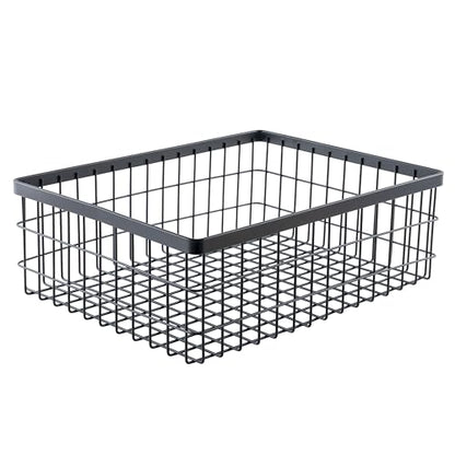 G.E.T. WB-1294-MG Rectangular Metal Storage Wire Basket for Pantry, Produce and More, 9" x 6" x 4" - size: 12" x 9", style: 4" Deep
