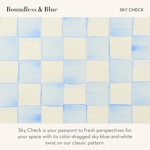 MACKENZIE-CHILDS Enamel Canister, Kitchen Storage Container with Lid, Demi, 24-Ounce Capacity, Light-Blue-and-White Sky Check - color: Sky Check