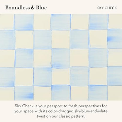 MACKENZIE-CHILDS Enamel Canister, Kitchen Storage Container with Lid, Demi, 24-Ounce Capacity, Light-Blue-and-White Sky Check - color: Sky Check