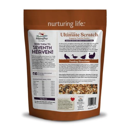 Manna Pro 7-Grain Ultimate Chicken Scratch – Non-GMO Scratch Grain Treat for Chickens, Hens and Other Birds – Natural Multigrain Blend for Poultry and Backyard Flocks – 10 lb Bag