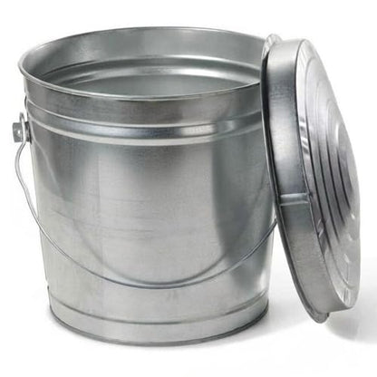 Galvanized Steel Trash Can with Galvanized Locking Lid, for Kitchen, Outdoor, Camping, Multipurpose (Galvanized Steel, 10 Gallon)